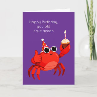 Oude Kreeftachtigen Verjaardagskaart Krab Humor Kaart