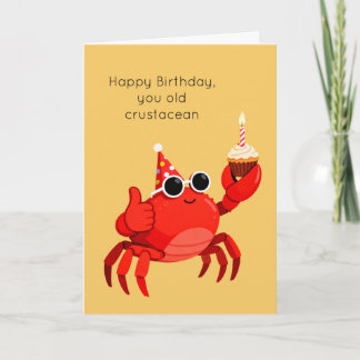 Oude Kreeftachtigen Verjaardagskaart Krab Humor Kaart