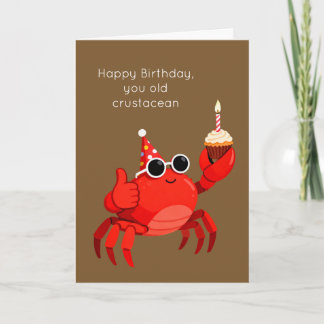 Oude Kreeftachtigen Verjaardagskaart Krab Humor Kaart