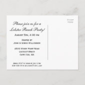 Oude Kreeftrestaurant Strandfeest Nautical Uitnodiging Briefkaart (Achterkant)