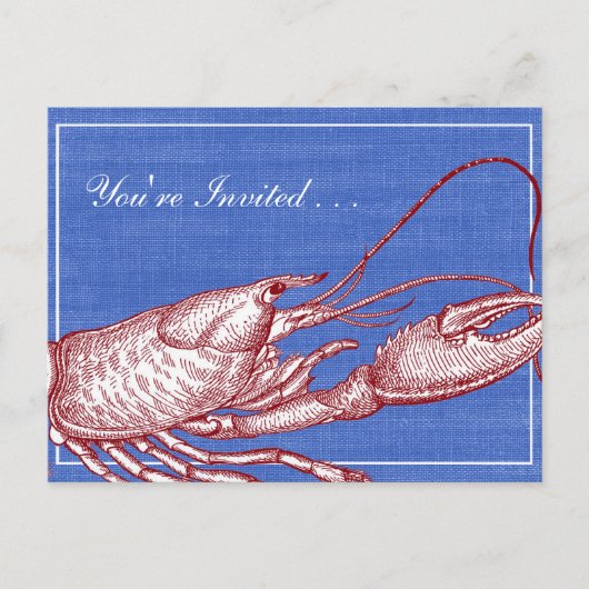Oude Kreeftrestaurant Strandfeest Nautical Uitnodiging Briefkaart (Voorkant)