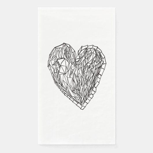 Oude kristal liefde hart illustratie servetten (Voorkant)