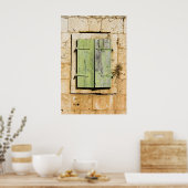 Oude Kroatische vensterluiken Poster (Keuken)