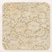 Oude kroeslantaarn Floral Pattern + jouw ideeën Kartonnen Onderzetters (Voorkant)