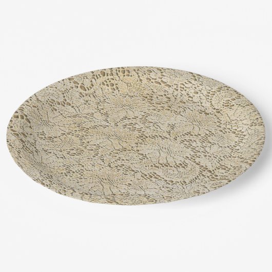 Oude kroeslantaarn Floral Pattern + jouw ideeën Papieren Bordje (Gekanteld)