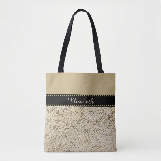 Oude kroeslantaarn Floral Pattern + jouw ideeën Tote Bag (Voorkant)