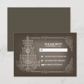 oude kroonluchter bruiloft RSVP kaarten Kaartje (Voorkant / Achterkant)