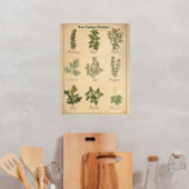 Oude Kruidenkaart Botanische Keukenposter Poster
