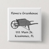 Oude Kruiwagen Vierkante Button 5,1 Cm (Voorkant)