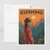Oude Kunming, China Reizen Briefkaart (Voorkant / Achterkant)