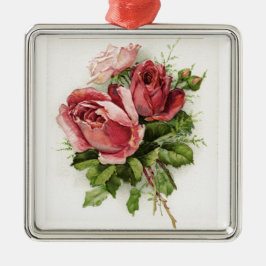 Oude Kunst Antieke Rozen Metalen Ornament