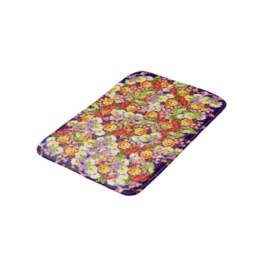 Oude Kunst Bloemmotief Lente Bloemen Sleutelbloem Badmat (Gekanteld)