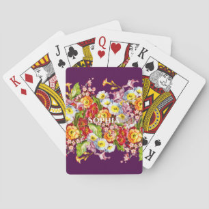 Oude Kunst Bloemmotief Lente Bloemen Sleutelbloem Pokerkaarten