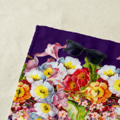 Oude Kunst Bloemmotief Lente Bloemen Sleutelbloem Strandlaken (In situ)