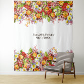 Oude Kunst Bloemmotief Lente Bloemen Sleutelbloem Wandkleed (In situ)