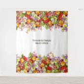 Oude Kunst Bloemmotief Lente Bloemen Sleutelbloem Wandkleed (Voorkant)