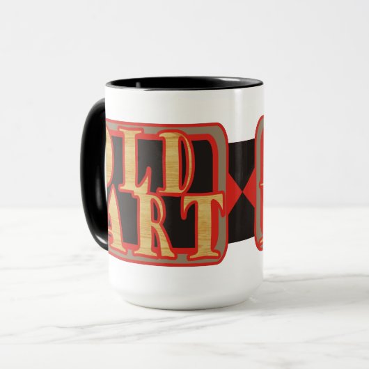 Oude kunst mok (Voorkant links)