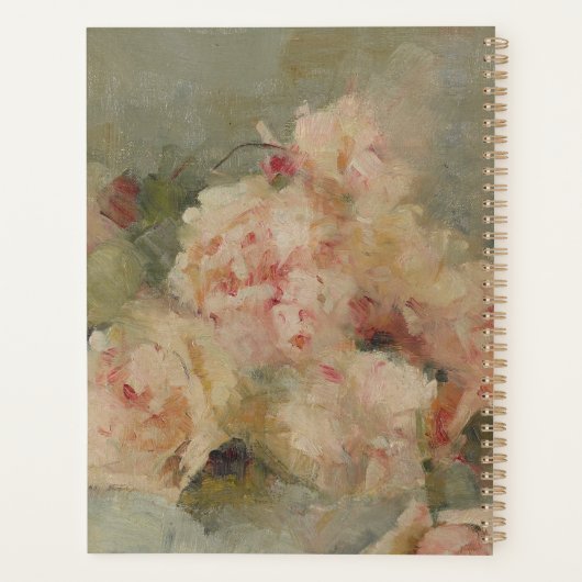 Oude Kunst Roze Rozen Planner (Achterkant)