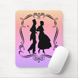 Oude Kunst Silhouet Elegant Paar Muismat