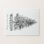 Oude kunst van de dansende kerstboom van Kind Legpuzzel (Horizontaal)