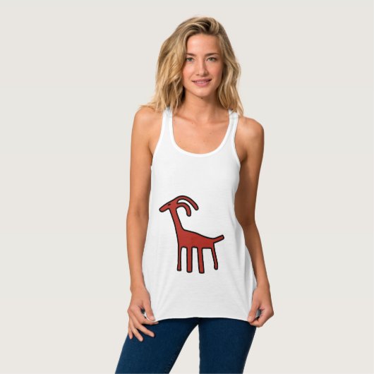 Oude kunst van de rode geit tanktop (Volledige Voorkant)
