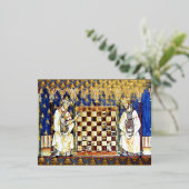 Oude Kunst van Schaakridder's Tempeliers Historisc Folie Feestdagen Briefkaart (Staand Voorkant)