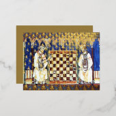 Oude Kunst van Schaakridder's Tempeliers Historisc Folie Feestdagen Briefkaart (Voorkant / Achterkant)