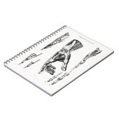 Oude kunsthartspieren van de hand en de pols notitieboek (Linkerzijde)