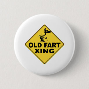 Oude kunstkruising ronde button 5,7 cm