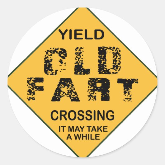 Oude kunstkruising ronde sticker (Voorkant)