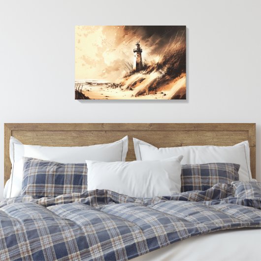 Oude kunststofschilders voor vuurtoren canvas afdruk (Insitu (Slaapkamer))