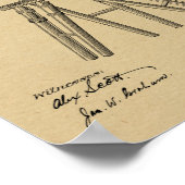 Oude kunsttekenafdrukken met driepodig patentteken poster (Hoek)