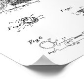 Oude  kunsttekenafdrukken voor camera-patenten poster (Hoek)