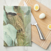 Oude kustvogels in een moeras van Louis Fuertes Theedoek (Quarter Fold)