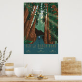 Oude La Honda-weg fietsposter Poster (Keuken)