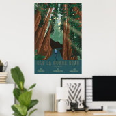 Oude La Honda-weg fietsposter Poster (Thuiskantoor)