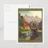 Oude La Mayenne (Frankrijk) Reisposter Briefkaart (Voorkant / Achterkant)