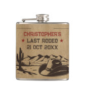 Oude Laatste Rodeo Landelijke Cowboy Verloofd-fees Heupfles (Voorkant)