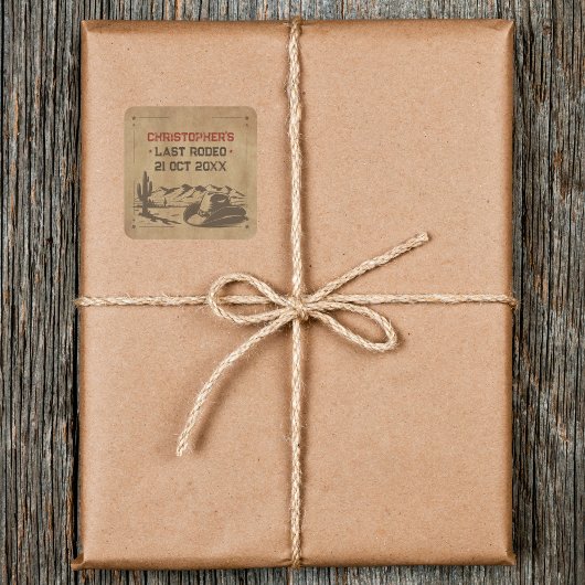 Oude Laatste Rodeo Rustieke Cowboy Verjaardagsfees Vierkante Sticker