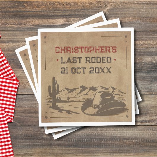Oude Laatste Rodeo Rustieke Cowboy Verlofsfeestje Servet