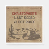 Oude Laatste Rodeo Rustieke Cowboy Verlofsfeestje Servet (Voorkant)