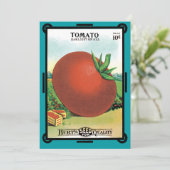 Oude label kunst zaadpakket Burt's Seed Tomaat (Staand voorkant)