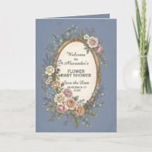 Oude label met gekleurde bloemen 23 + uw tekst
