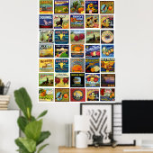 Oude Label Patchwork Print (Thuiskantoor)