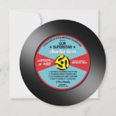 Oude Label Vinyl 45 Record Verjaardagsfeestje Kaart (Voorkant)