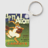 Oude labelkunst bokkende konijn, Up n Atom wortels Sleutelhanger (Achterkant)