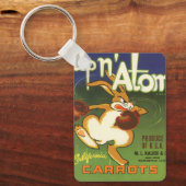 Oude labelkunst boksen konijn, Up n Atom wortels Sleutelhanger (Voorkant)