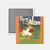 Oude labelkunst bokskabouter, Up n Atom wortels Magneet (Voorkant / Achterkant)