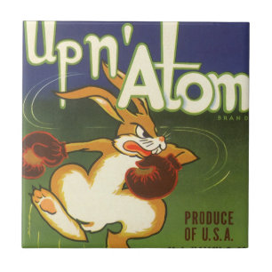 Oude labelkunst bokskabouter, Up n Atom wortels Tegeltje