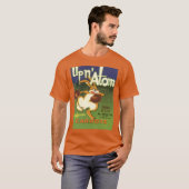 Oude labelkunst boksken boksende konijn, Up n Atom T-shirt (Voorkant volledig)